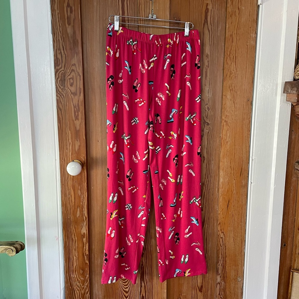 kate spade Pink Pajama Set with Multicolor Shoe Print - Picture 4 of 16
